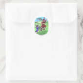 DAVID EN GOLIET RONDE STICKER (Tas)