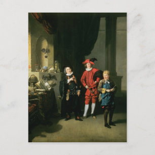 David Garrick met William Burton en John Briefkaart