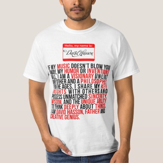 David Hasson T-shirt (Voorkant)