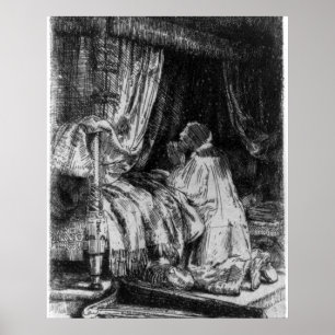 David in Prayer - Rembrandt - 1652 Poster
