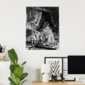 David in Prayer - Rembrandt - 1652 Poster (Thuiskantoor)