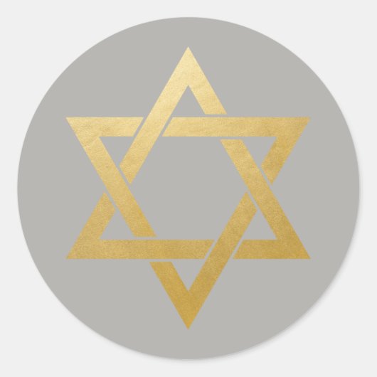 David Jewish Gold Grey Circle Ronde Sticker (Voorkant)