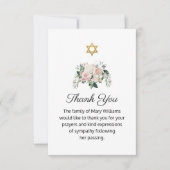 David Joodse begrafenis Bedankkaart (Voorkant)