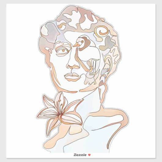 David - Line Drawing of man - Essense of Line Post Sticker (Vel)