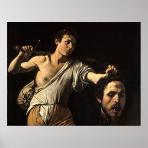 David met het hoofd van Goliath, Caravaggio Poster
