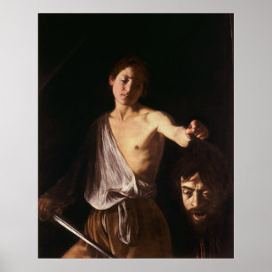 David met het hoofd van Goliath Poster