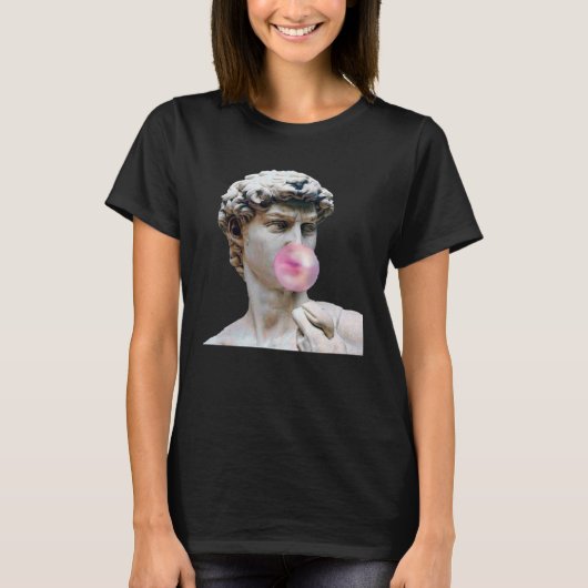 David Michelangelo met Bubblegum Man Vrouw T-shirt (Voorkant)