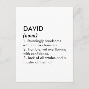 David naam, Bewerkbare naam, Aangepaste naam Briefkaart