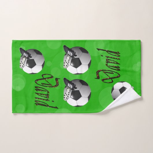 David Nom Avec Boules De Football, (Serviette à main)