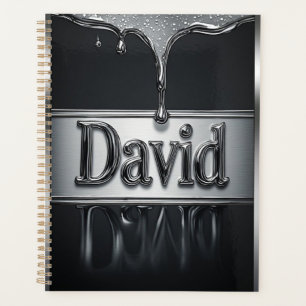 David Nom en Métal Liquide Chrome