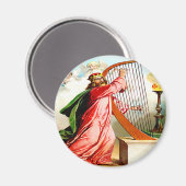 David prees god over harp Magnet Magneet (Voorkant / Achterkant)