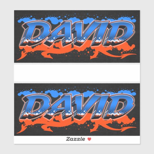 David prénom Nom Autocollant Stickers (Feuille)