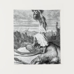 David Slays Goliath uit Gustave Dore 1886 Wandkleed