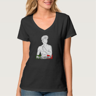 David Statue Italiaans Handmatige Gesture Design v T-shirt