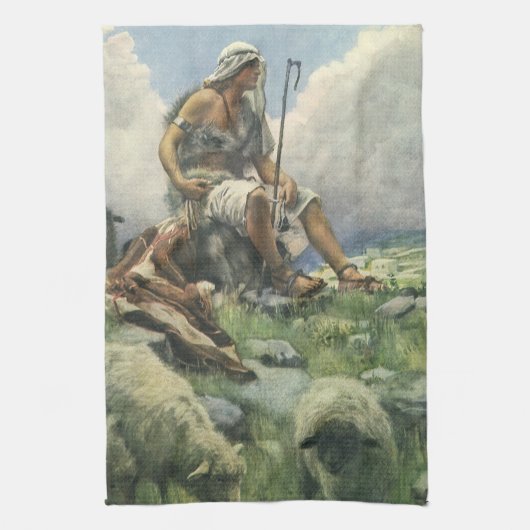 David the Shepherd door Copping, religie Theedoek (Verticaal)