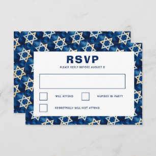 David Waterverf Custom Bar Bat Mitzvah RSVP Kaartje