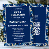 David Waterverf Custom QR Bar Bat Mitzvah Kaart