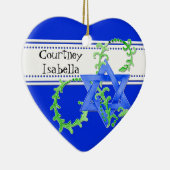 David Waterverf Leaf Dot Swirl Uitnodigen Keramisch Ornament (Rechts)