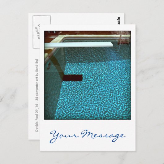 David's Pool 0916 Carte postale 3d Computer Art pe (Devant / Derrière)