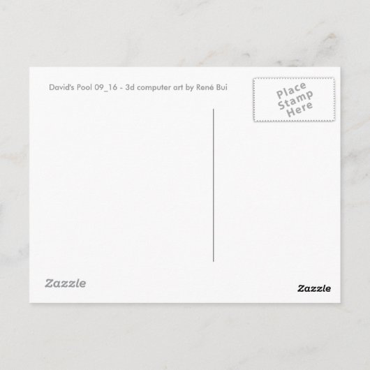 David's Pool 0916 Custom 3d Computer Art briefkaar Briefkaart (Achterkant)
