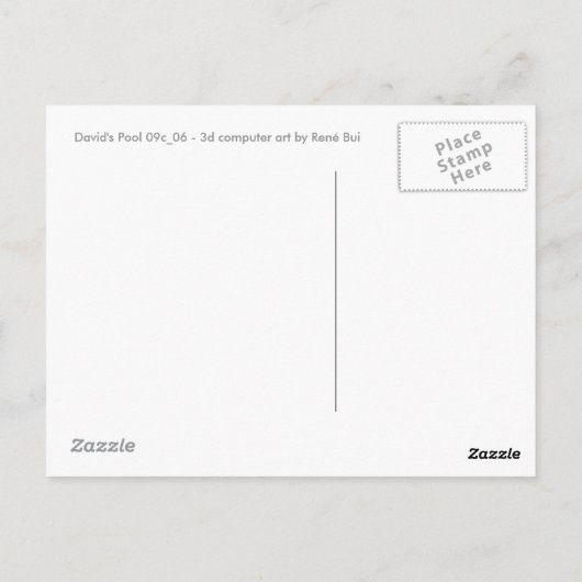 David's Pool 09c06 Custom 3d Computer Art briefkaa Briefkaart (Achterkant)