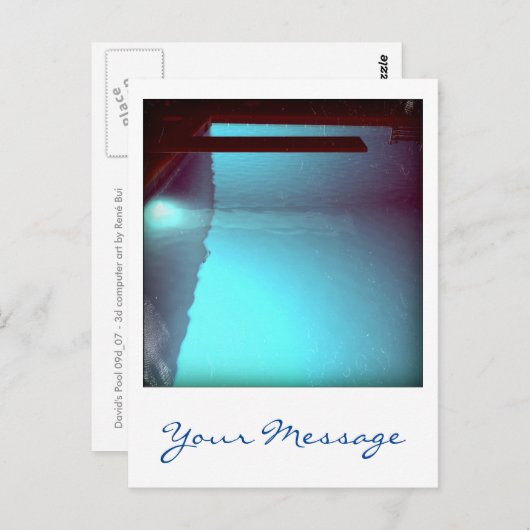 David's Pool 09d07 Aangepaste 3d Computer Art brie Briefkaart (Voorkant / Achterkant)