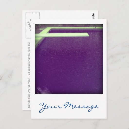 David's Pool 09e05 Carte postale 3d Computer Art p (Devant / Derrière)