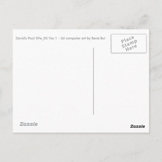 David's Pool 09e05 Carte postale 3d Computer Art p (Dos)