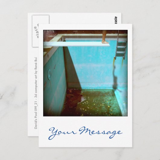 David's Pool 09f21 Carte postale 3d Computer Art p (Devant / Derrière)