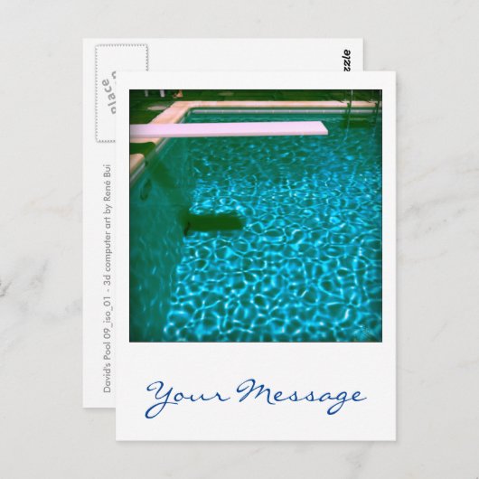 David's Pool 09iso Aangepast 3d Computer Art brief Briefkaart (Voorkant / Achterkant)