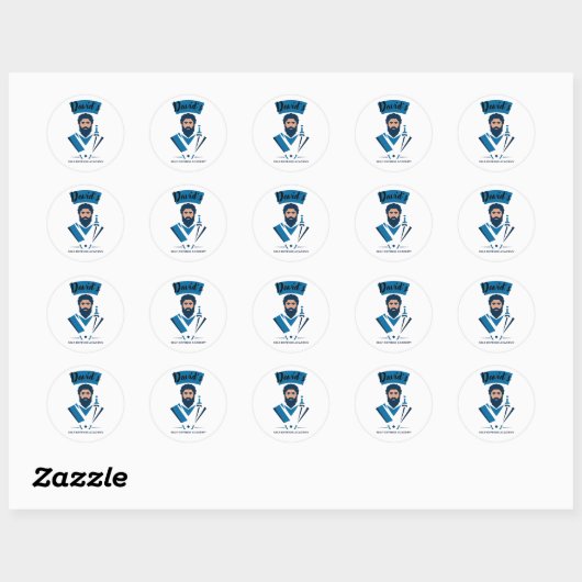 David's Self-Defense Academy Ronde Sticker (Vel)