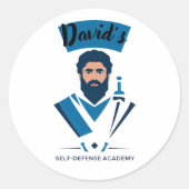 David's Self-Defense Academy Ronde Sticker (Voorkant)