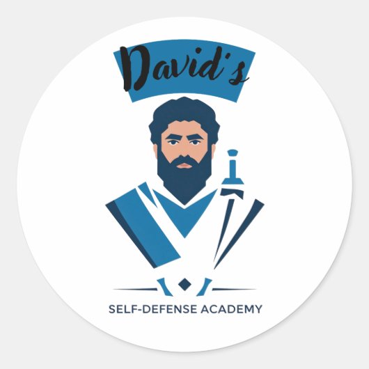 David's Self-Defense Academy Ronde Sticker (Voorkant)