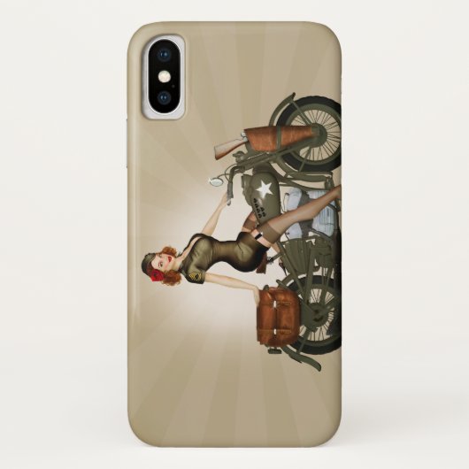 Davidson Army Motorcycle iPhone X Hoesje (Achterkant)