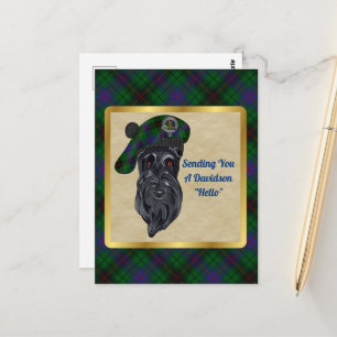 Davidson Clan Badge & Carte Postale Tartan