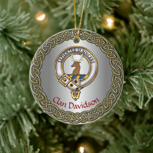 Davidson Clan Badge/Tartan Distel Persoonlijk Keramisch Ornament