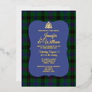 Davidson Clan Tartan Plaid Huwelijk Folie Uitnodiging
