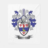 Davidson Family Crest Coat of Arms Fleece Deken (Voorkant)