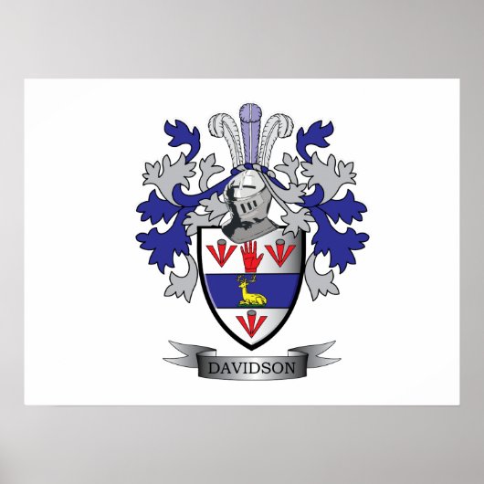 Davidson Family Crest Coat of Arms Poster (Voorkant)