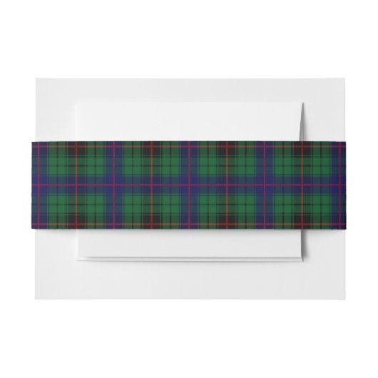 Davidson Schotse Tartan Belly Band Uitnodigingen Wikkel (Voorkant Voorbeeld)