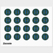 Davidson Tartan Blue Monogram Name Seal Sticker (Vel)