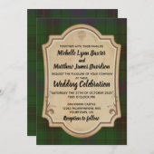 Davidson Tartan Faire-part de mariage (Devant / Derrière)
