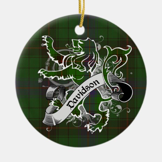 Davidson Tartan Lion Keramisch Ornament (Voorkant)