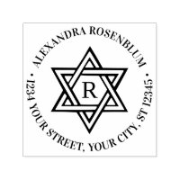 Davidster #1 Ronde naam initiële retouradres