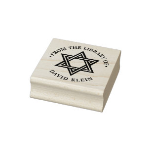 Davidster #1 “Uit de bibliotheek van” Monogram Rubberstempel