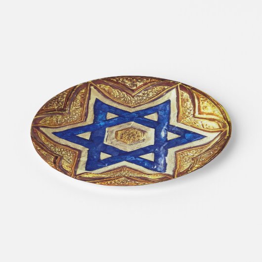 Davidster, 7"Rond Document Bord (Gekanteld)