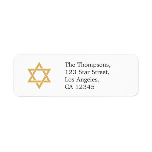 Davidster Bat Mitzvah Etiket (Voorkant)