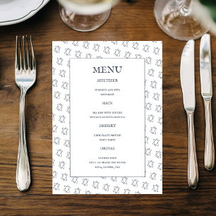 Davidster B'nai Bat Bar Mitswa Joodse bruiloft Menu