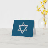 Davidster Hanukkah Glitter Kaart (Gele Bloem)