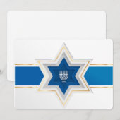 Davidster Hanukkah wenskaart Feestdagenkaart (Voorkant / Achterkant)